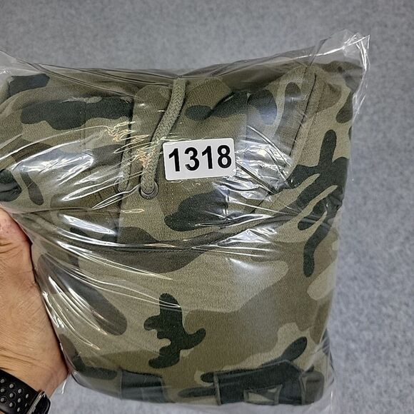 GAP Camouflage Sweatshirt Hoodie Men's Size Large Olive Green,‎ Brown Pullover - Picture 12 of 12